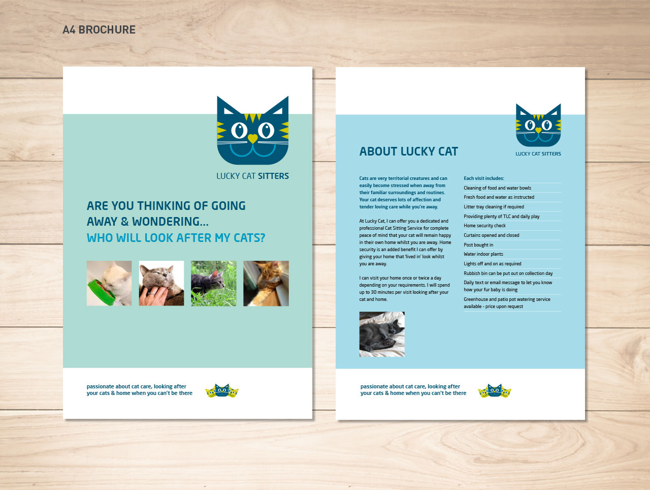 Lucky Cat Sitters brochure design